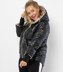 Quilted autumn winter jacket with hood MILANO