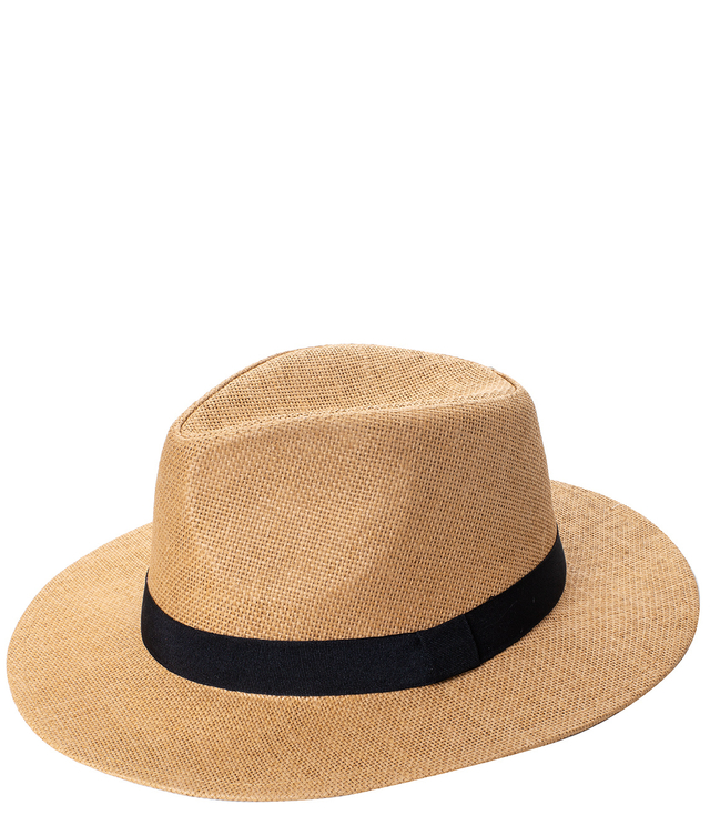 Men's Panama hat with black stripe