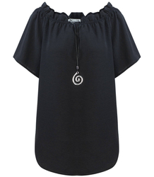 Elegancka KRESZOWANA bluzka TUNIKA wisiorek