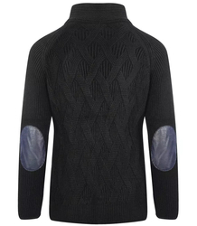 Men&#39;s Chunky Wool Turtleneck Braids Sweater