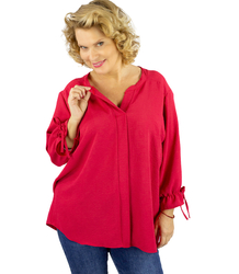 Elegant oversize tunic shirt with ties on sleeves SOPHIE