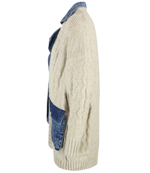 Kurtka sweter jeansowe wstawki JENNY