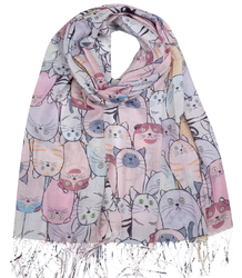 Delicate scarf shawl cats cats warm