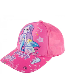 Children's baseball cap decorated with mermaid print