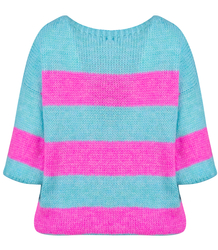 Colorful sweater with striped bow wool VIVIENE