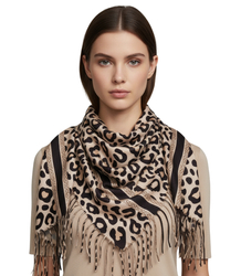 Fashionable scarf panther scarf elegant scarf with tassels