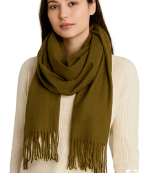 Soft large shawl with tassels uniform classic