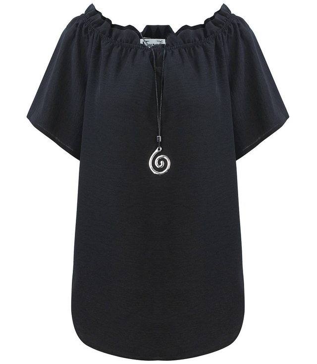 Elegancka KRESZOWANA bluzka TUNIKA wisiorek