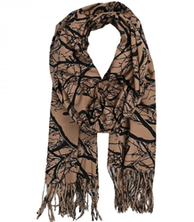 Warm stylish scarf plant pattern soft smooth 180x70 cm