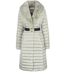 Quilted jacket coat with fur MARY