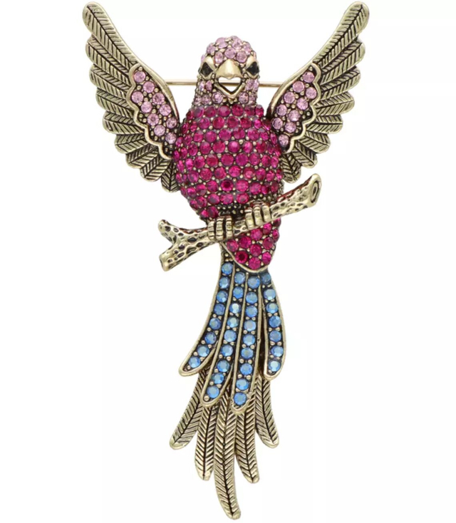 Brooch with rhinestones beautiful decorative bird