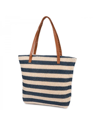 Large braided shoper bag with stripes