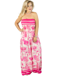 Women's strapless jumpsuit with wide legs SOPHIA
