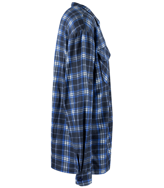 Warm fleece men's plaid shirt with zipper closure 