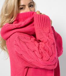 Cardigan Long Chunky Braid Wool Sweater