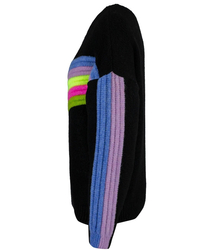 Warm women's sweater with colorful stripes in wool JULIA