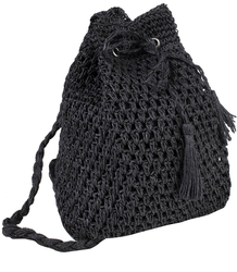 Pleciony słomkowy plecak torba ażurowy worek