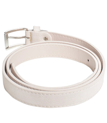 Smooth women's eco leather belt with silver buckle 2.3 cm