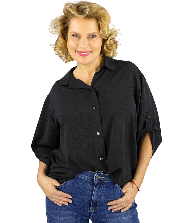 Elegant oversize shirt with decorative collar "VIVIANNE"