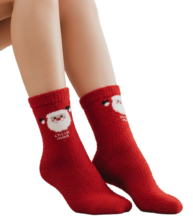Women's Christmas alpaca socks - long, warm