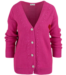 Warm and cozy women's sweater with decorative buttons and heart LOVE