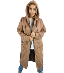 Long women's hoodie. Warm, nice material. Zipper BETH