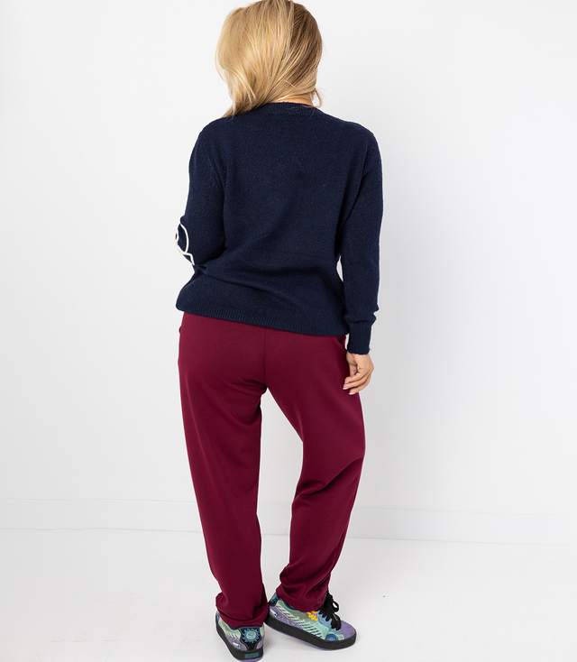 Classic women's sweater with 3D flower applique CLASSIC BLOOM
