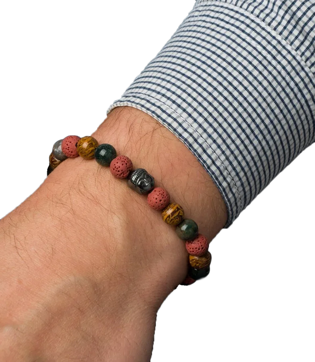 Men's bracelet with natural stones