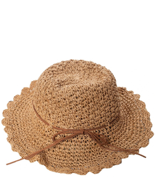 Fashionable large braided pattern women's hat with charming brim