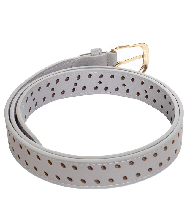 Women's eco leather belt with decorative holes 3 cm