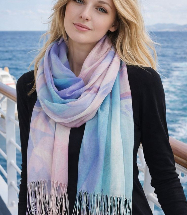 Women's scarf with stylish design 180x70