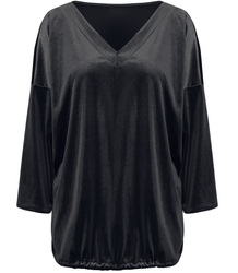 Welurowa bluzka wiązana z tyłu szpic LUŹNA