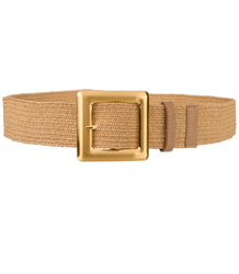 Braided women's belt with large buckle
