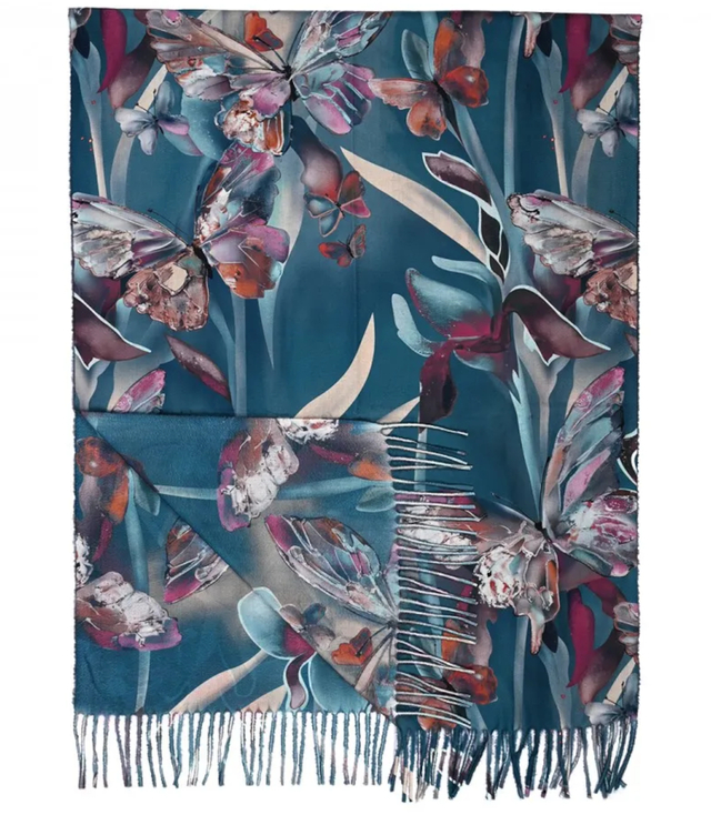 Scarf Scarf tassel warm butterflies soft smooth 180x70 cm