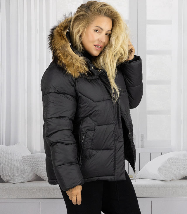 WINTER QUEEN warm winter jacket longer bomber jacket