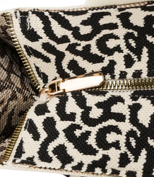Stylish shopper bag with leopard print and PARIS lettering