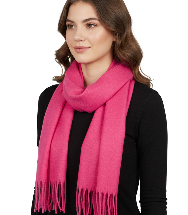 Elegant scarf with tassels in one color