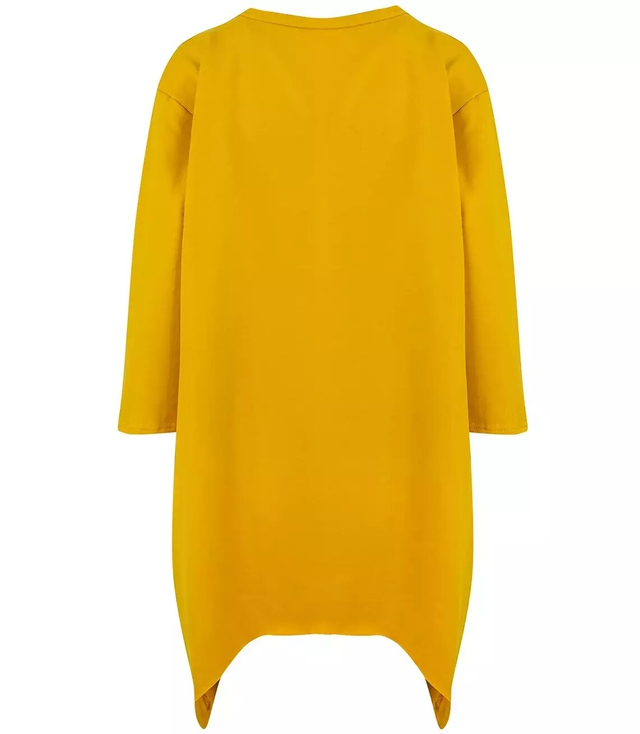 Oversize sweatshirt blouse with asymmetric bottom