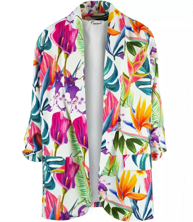 Loose-fitting flowers suit jacket