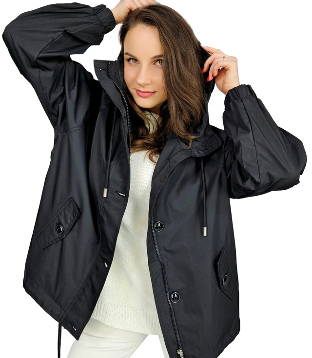 Short transitional oversize rain jacket ELENA