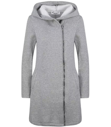 Long sweatshirt overlay asymmetric BASIC zipper