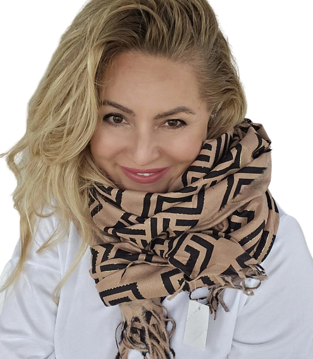 Scarf Scarf Stylish warm Geometric pattern soft smooth 180x70 cm