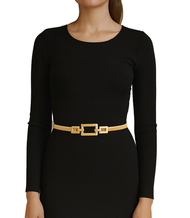 Women's belt with decorative buckle for dresses