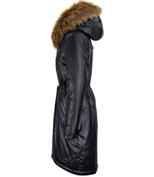 Warm metallic winter parka coat