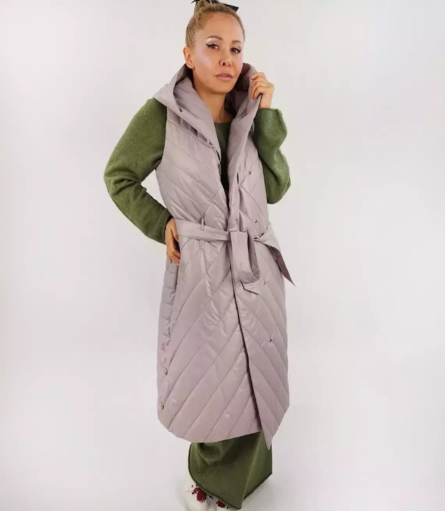 Women's Long Warmer Hooded Vest Tiered