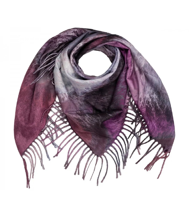 Fashionable multicolored shawl scarf with tassels
