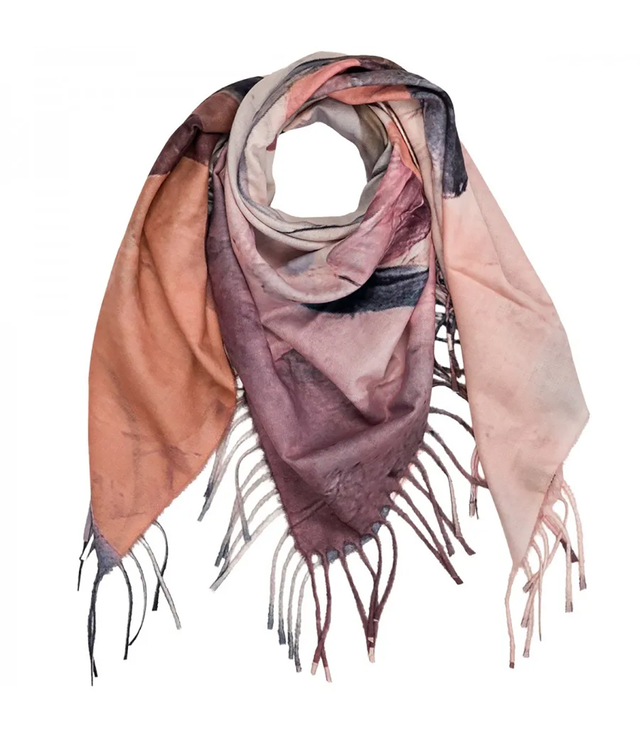 Square shawl scarf for women with tassels AGRAFKA