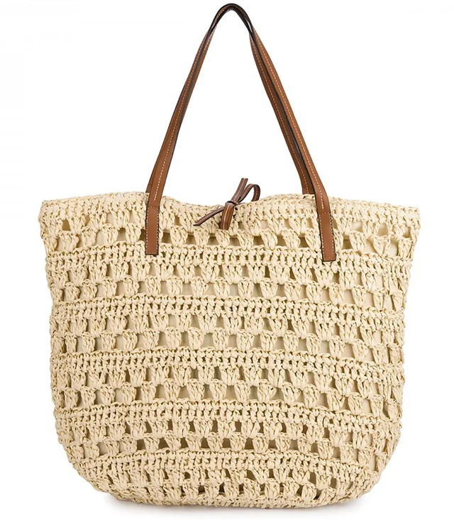 Openwork boho bag for summer with lining and zipper