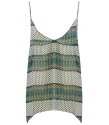 Asymmetric ethno print boho top with straps