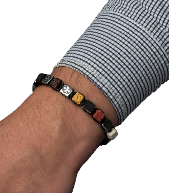 Men's bracelet with natural stones